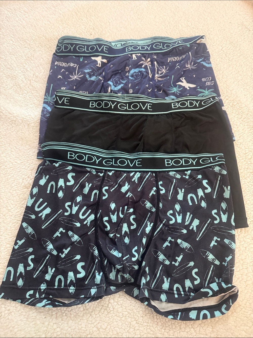 Body Glove Boy’s Boxer Briefs – Black & Navy with Teal Accents